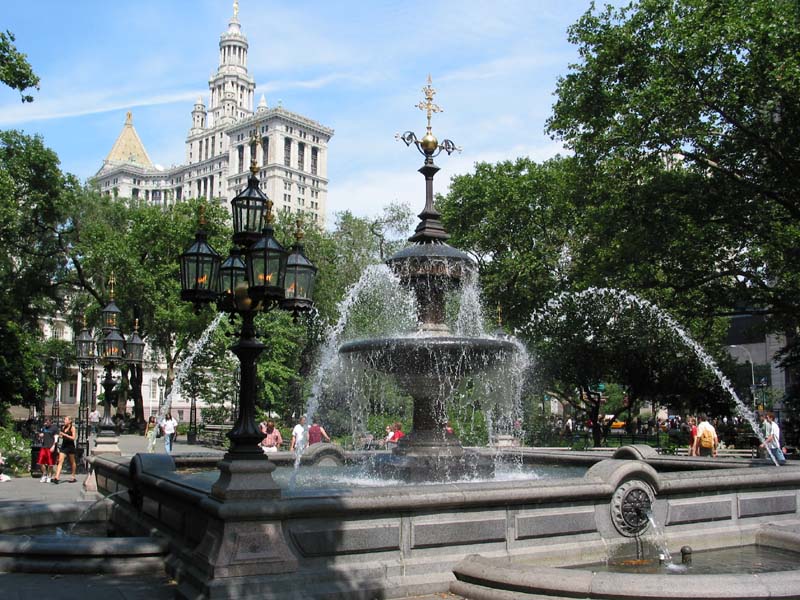 New York City Hall Park Fountain, New York